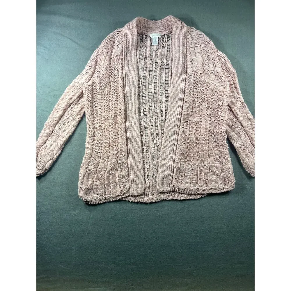 Chico's Moonlight Mauve Jenna Cardigan Sweater Women's Size 1 XXS Elegance